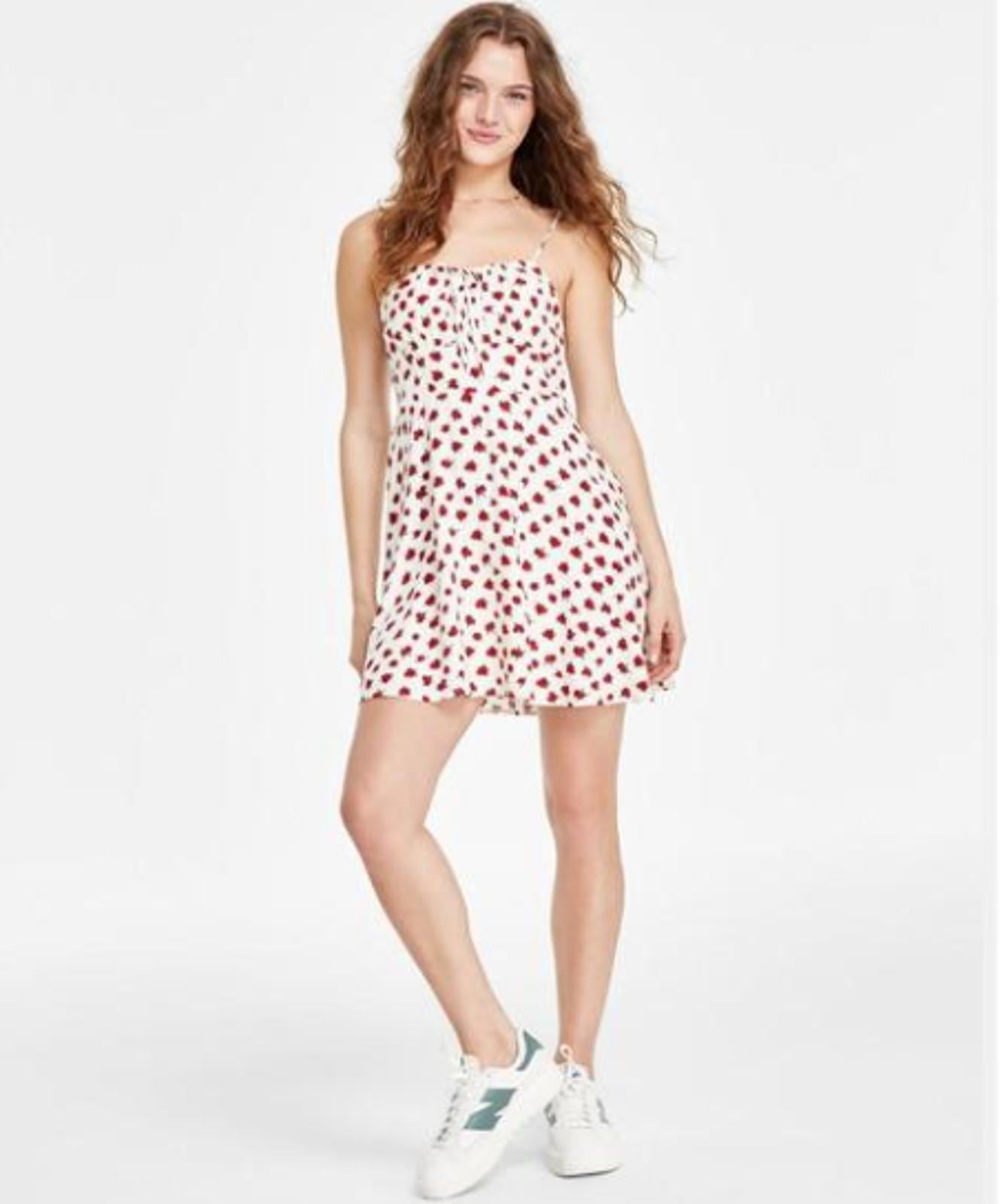 SELF ESTEEM JUNIORS SMOCKED FLORAL SLEEVELESS DRESS SNOW WHITE - Size - Medium