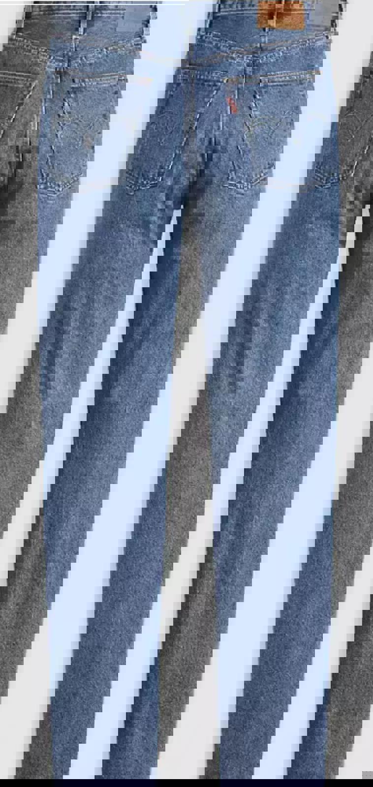 LEVIS WOMENS 501 ORIGINAL-FIT STRAIGHT SHINE THEO - Medium Blue - Size 25"