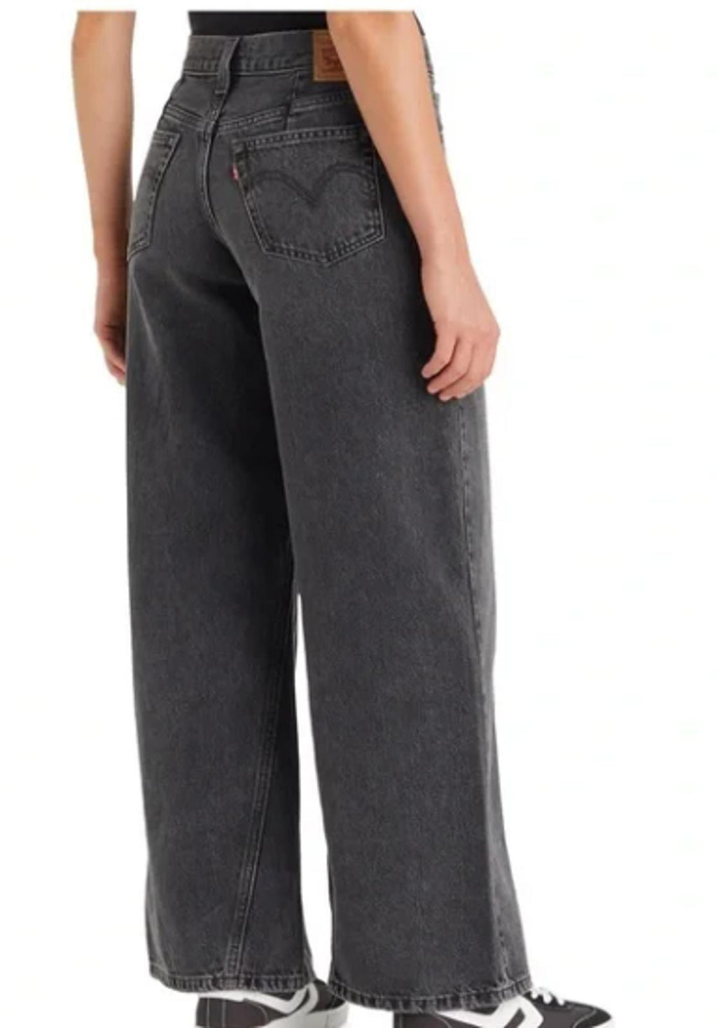 LEVI'S (STRAUSS) WOMENS 94 BAGGY SPLICED COTT WASHED BLACK - Size 27X31