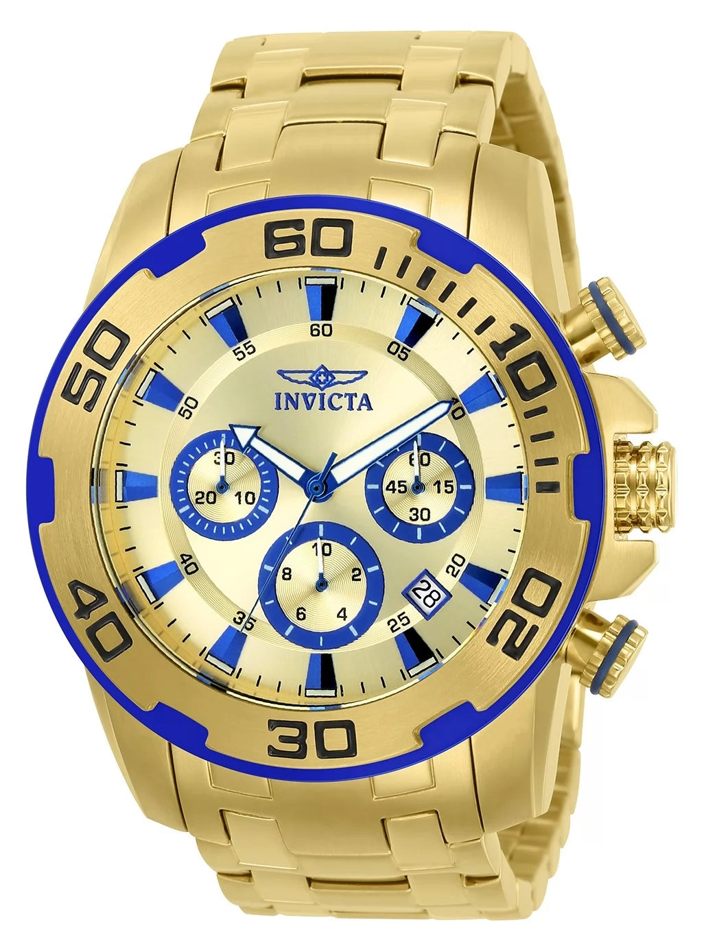 Invicta Pro Diver Quartz Gold Dial Men's Watch 50 mm 22320