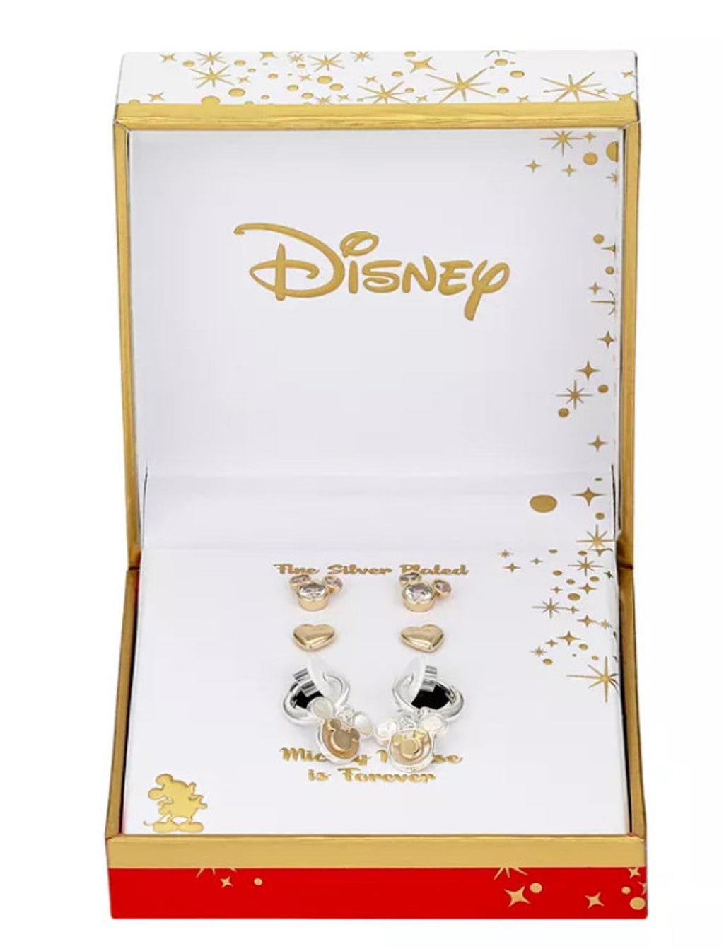Disney Cubic Zirconia and Mother of Pearl Mickey Mouse Hoop Stud Earring Set