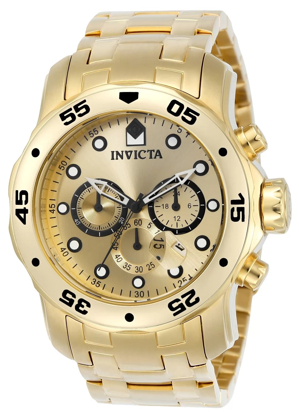 Invicta Pro Diver Quartz Gold Dial Men's Watch 48 mm 0074