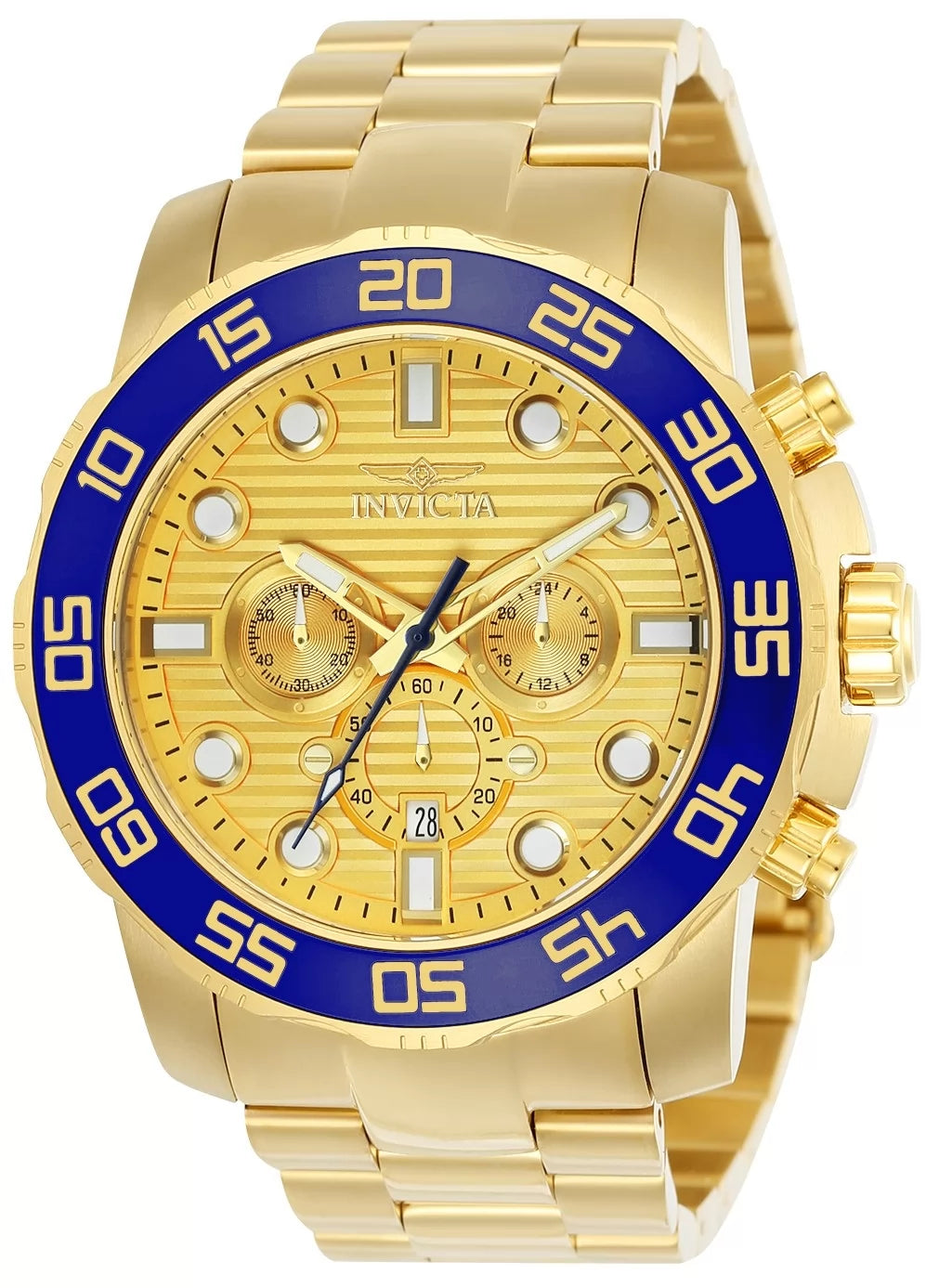 Invicta Pro Diver Quartz Gold Dial Men's Watch 50 mm 22227