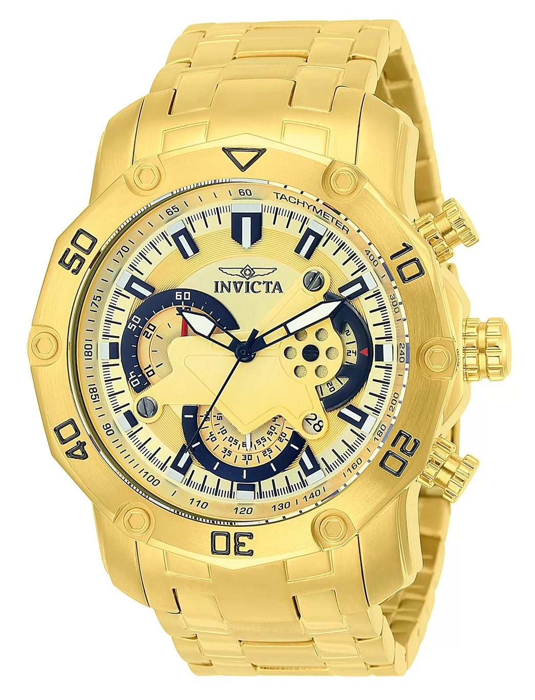 Invicta Pro Diver Quartz Gold Dial Men's Watch 50 mm 22761