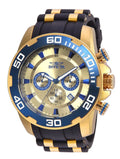 Invicta Pro Diver Quartz Gold Dial Men's Watch 50 mm 22343