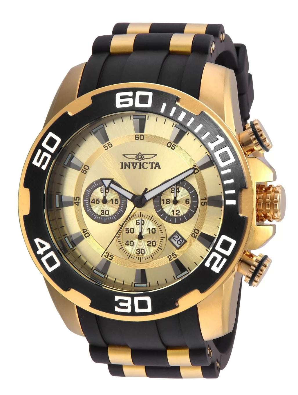 Invicta Pro Diver Quartz Gold Dial Men's Watch 50 mm 22346
