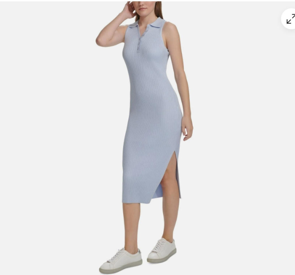 Calvin Klein Women's Sleeveless Ribbed Polo Dress - Size XL