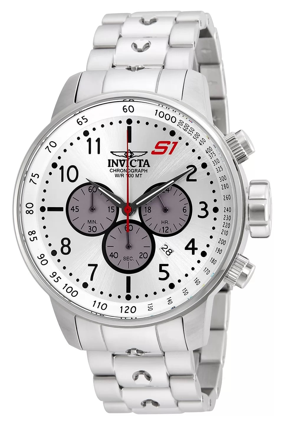 Invicta S1 Rally Quartz Silver Dial Men's Watch 48 mm 23083