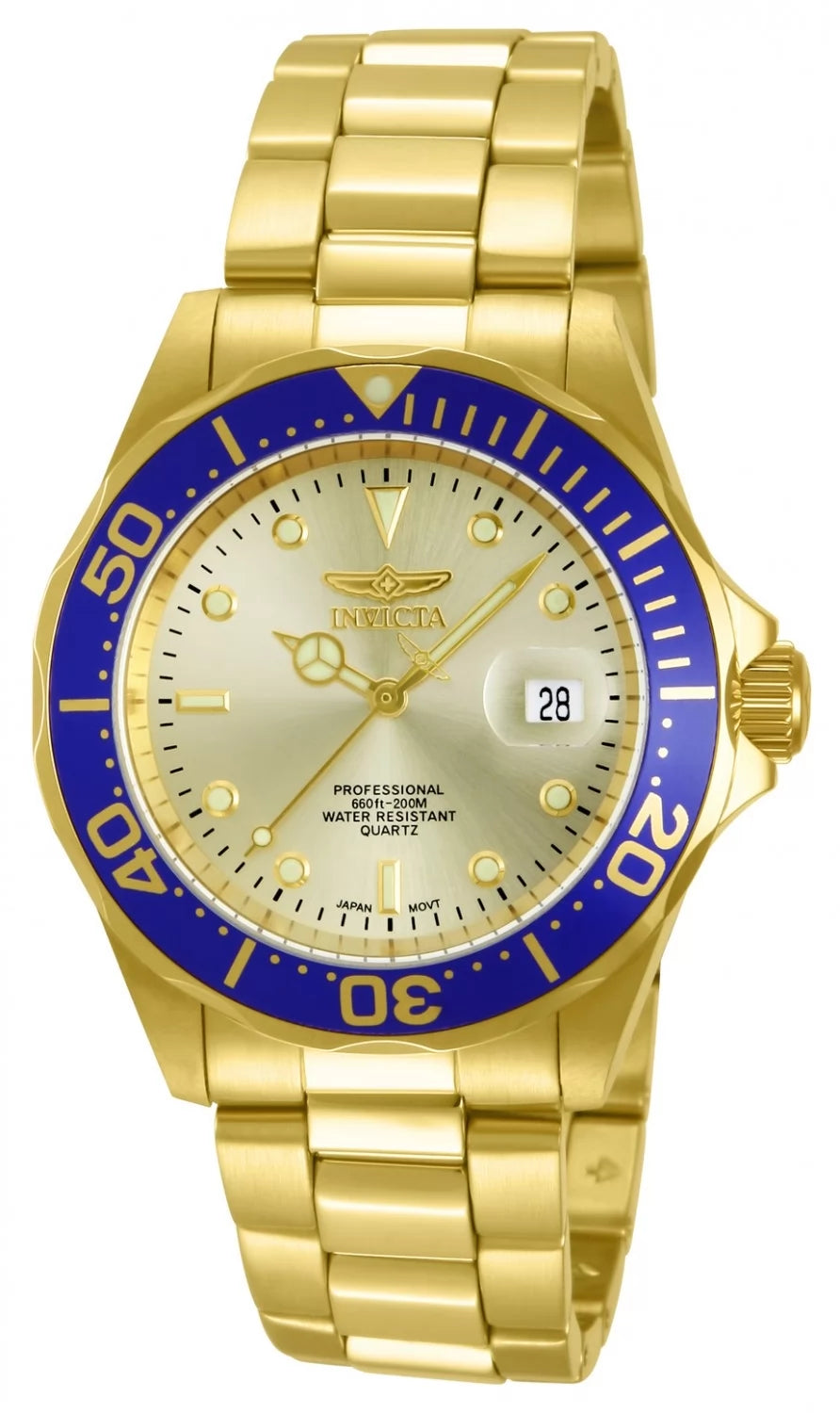 Invicta Pro Diver Quartz Gold Dial Men's Watch 40 mm 14124