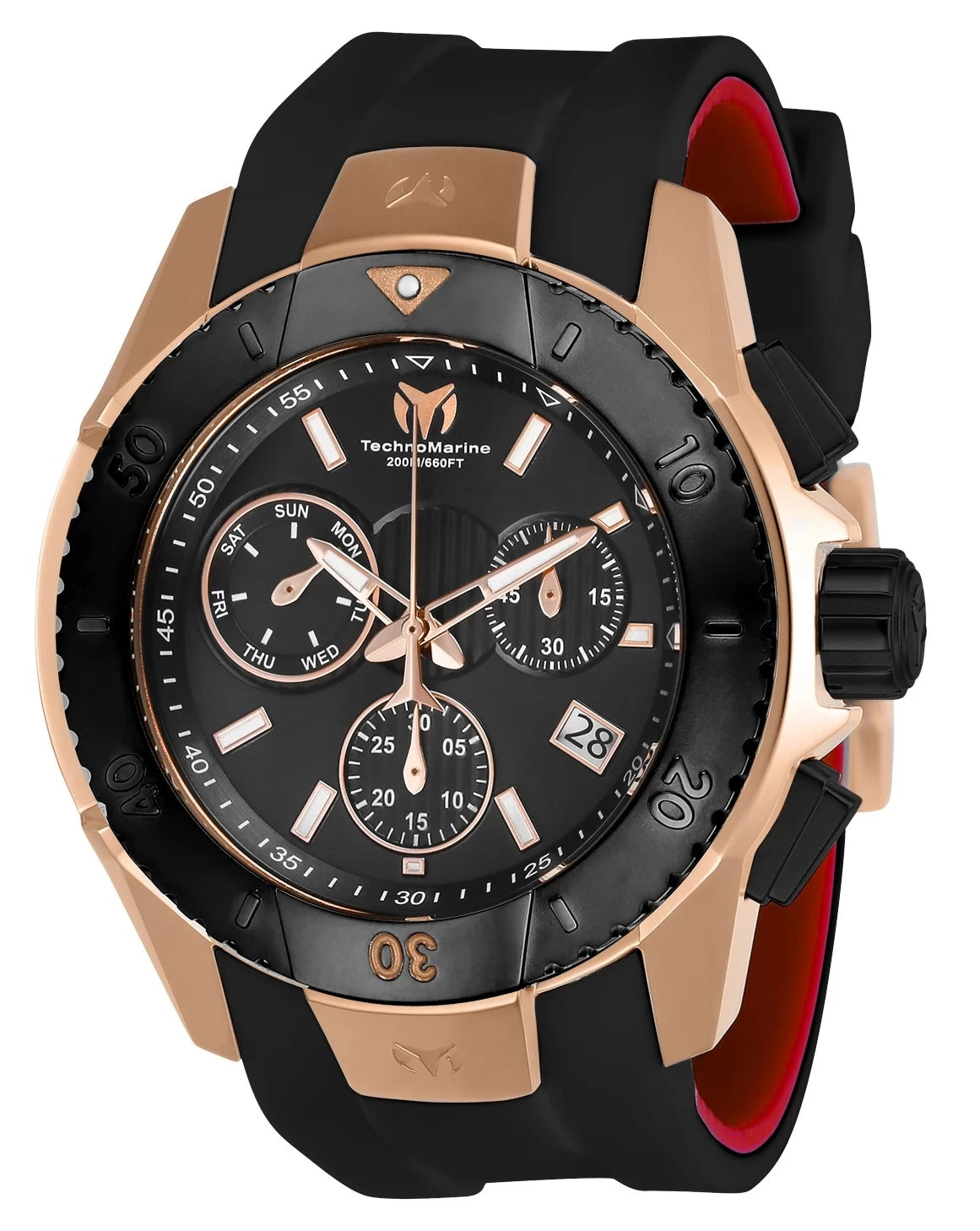 TechnoMarine UF6 Quartz Black Dial Men's Watch 48 mm TM-616005