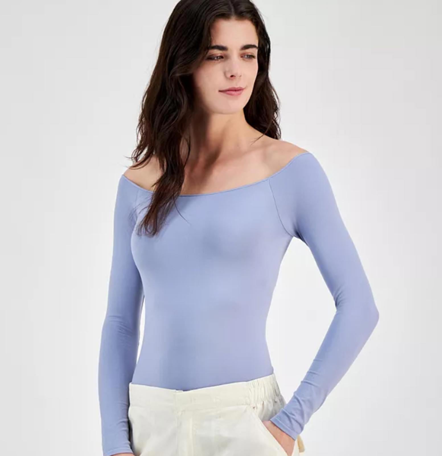 JUST POLLY JUNIORS OFF-THE-SHOULDER LONGSLEEVE BODYSUIT - Size - Large