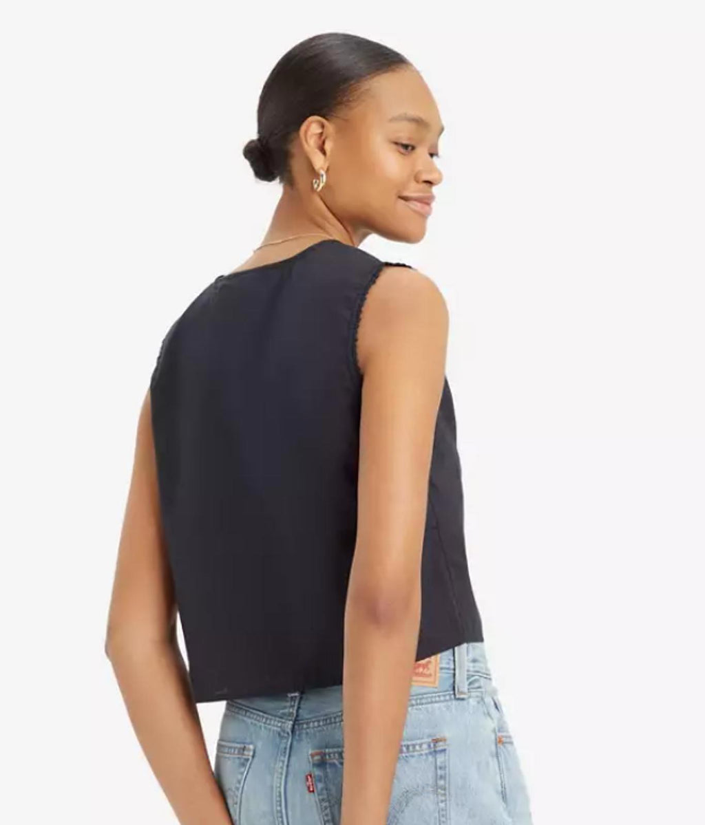 LEVI'S LORELAI COTTON SLEEVELESS Top CAVIAR Size - XL
