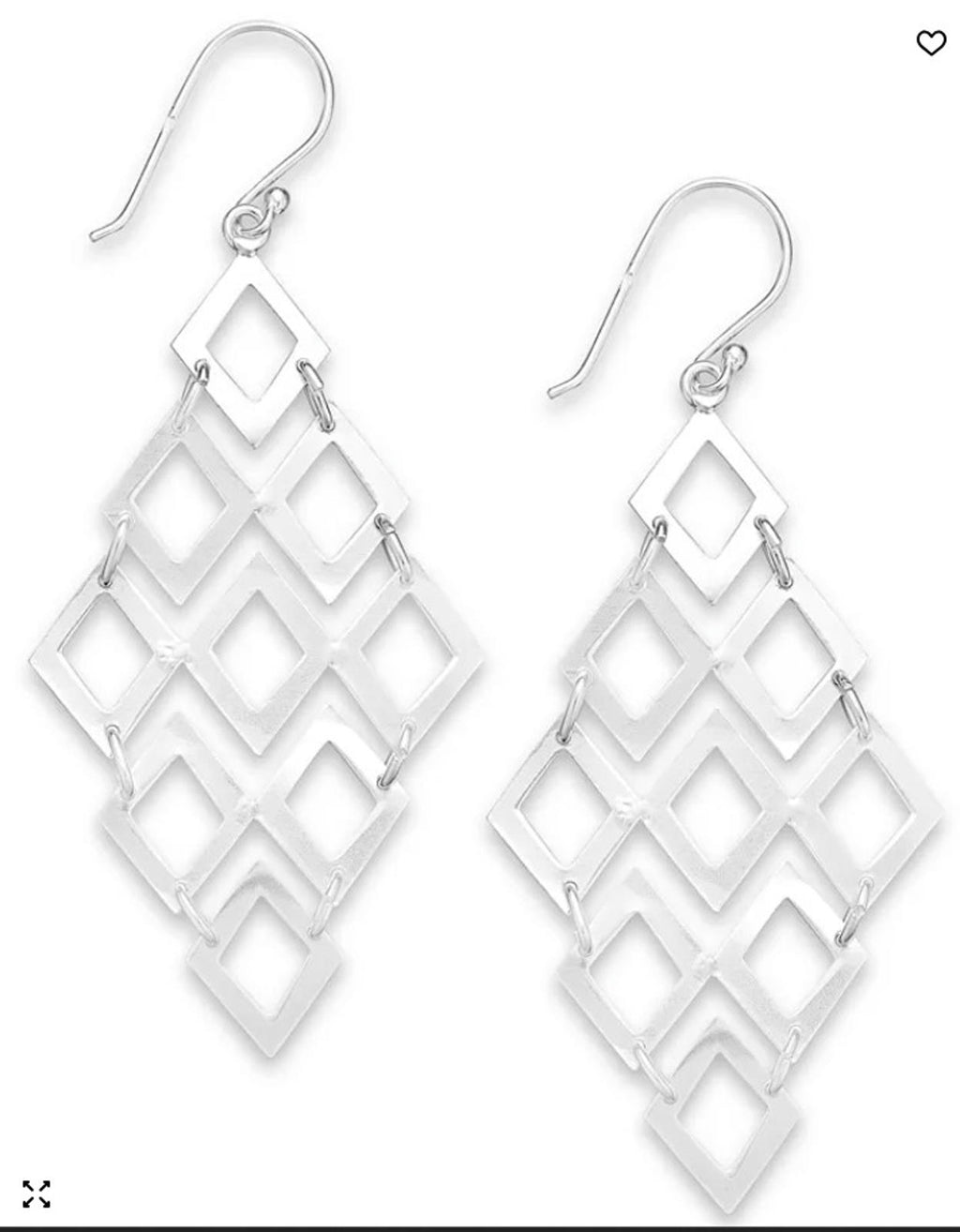 Giani Bernini Diamond-Shaped Chandelier Earrings in Sterling Silver - NWT