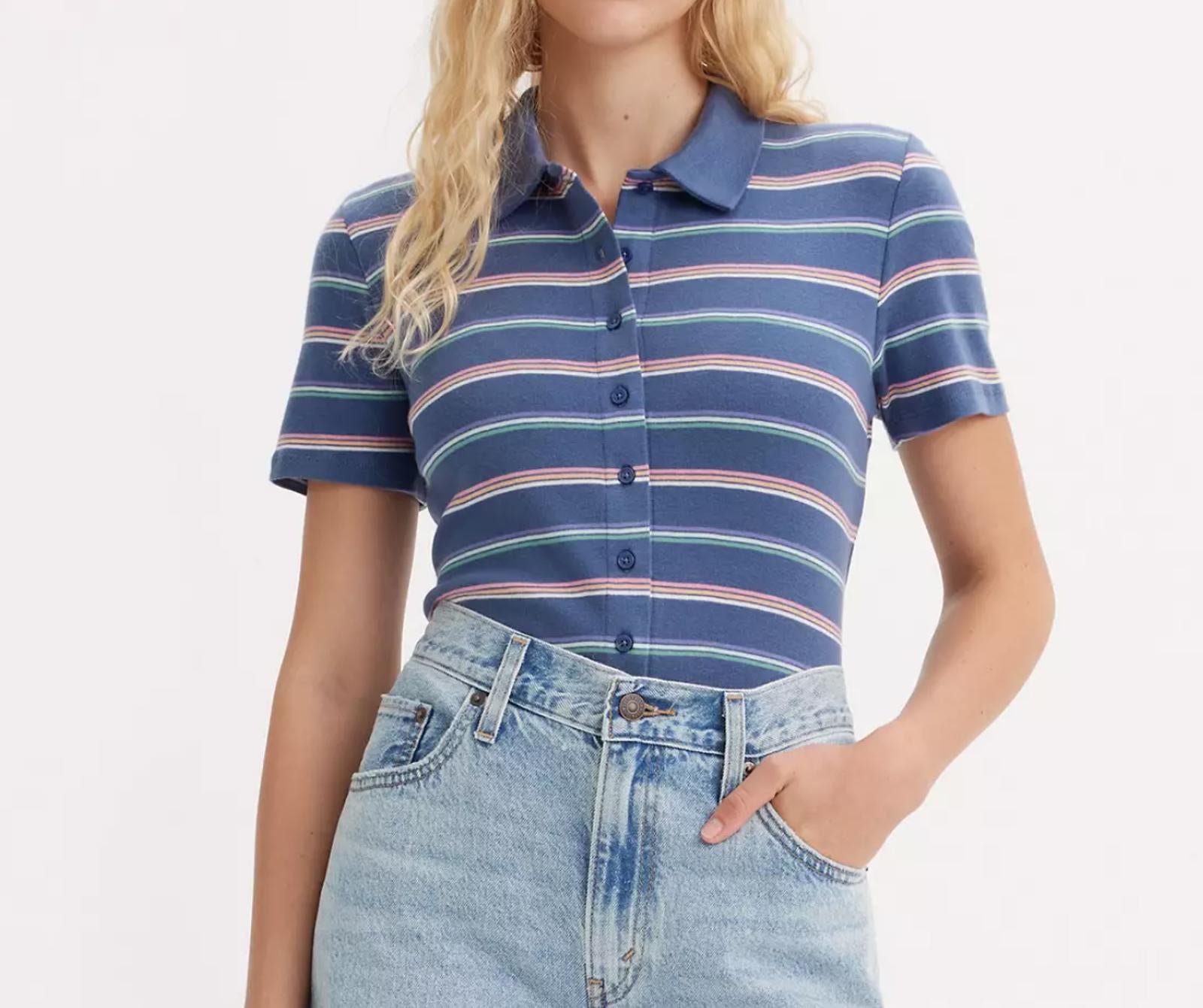 LEVIS WOMENS SUKI COTTON LAURA STRIPE Top Size - M