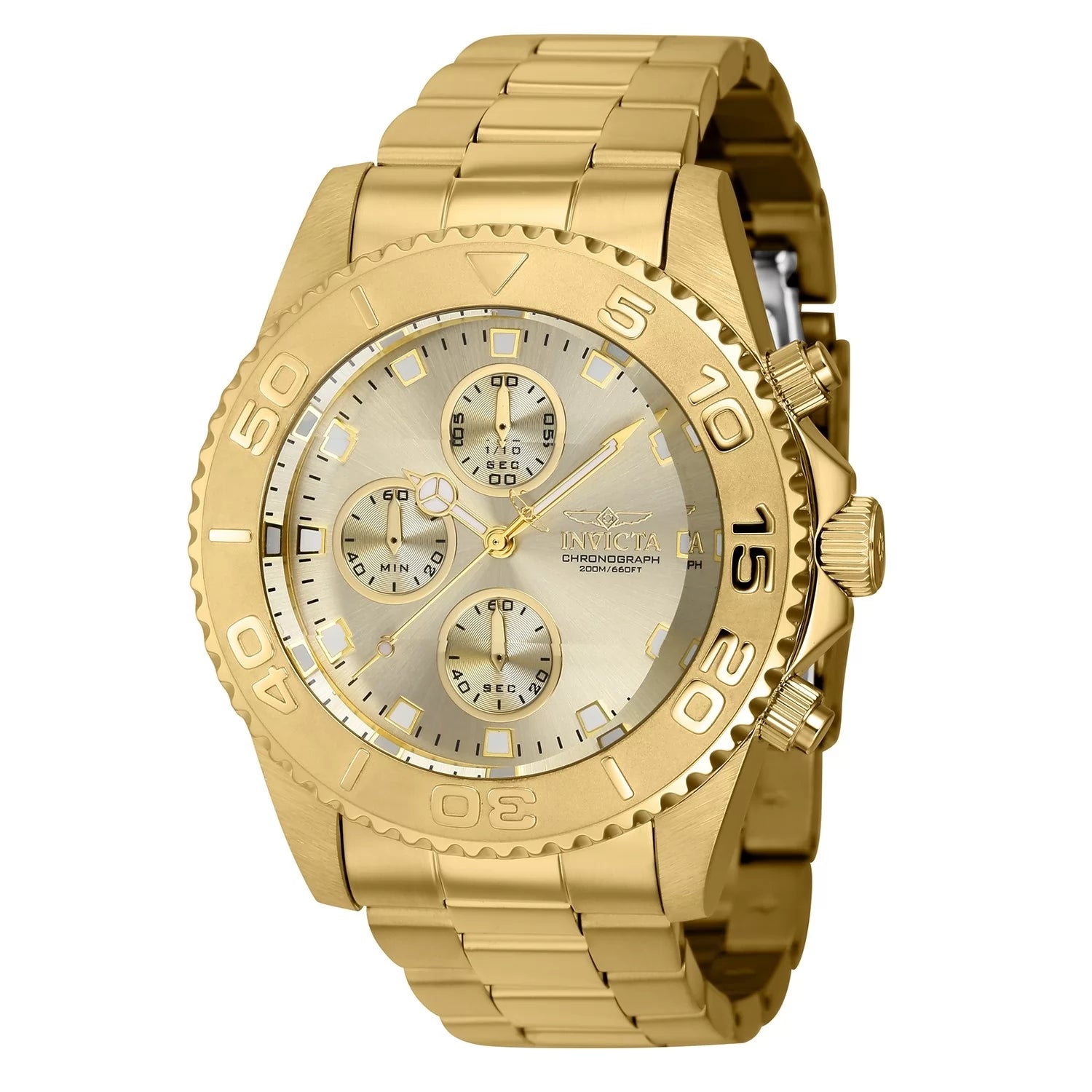 Invicta Pro Diver Quartz Gold Dial Men's Watch 43 mm 43410