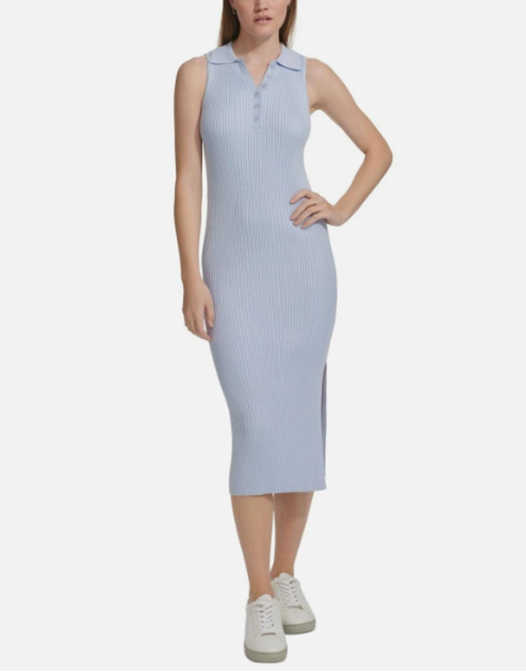 Calvin Klein Women's Sleeveless Ribbed Polo Dress - Size XL