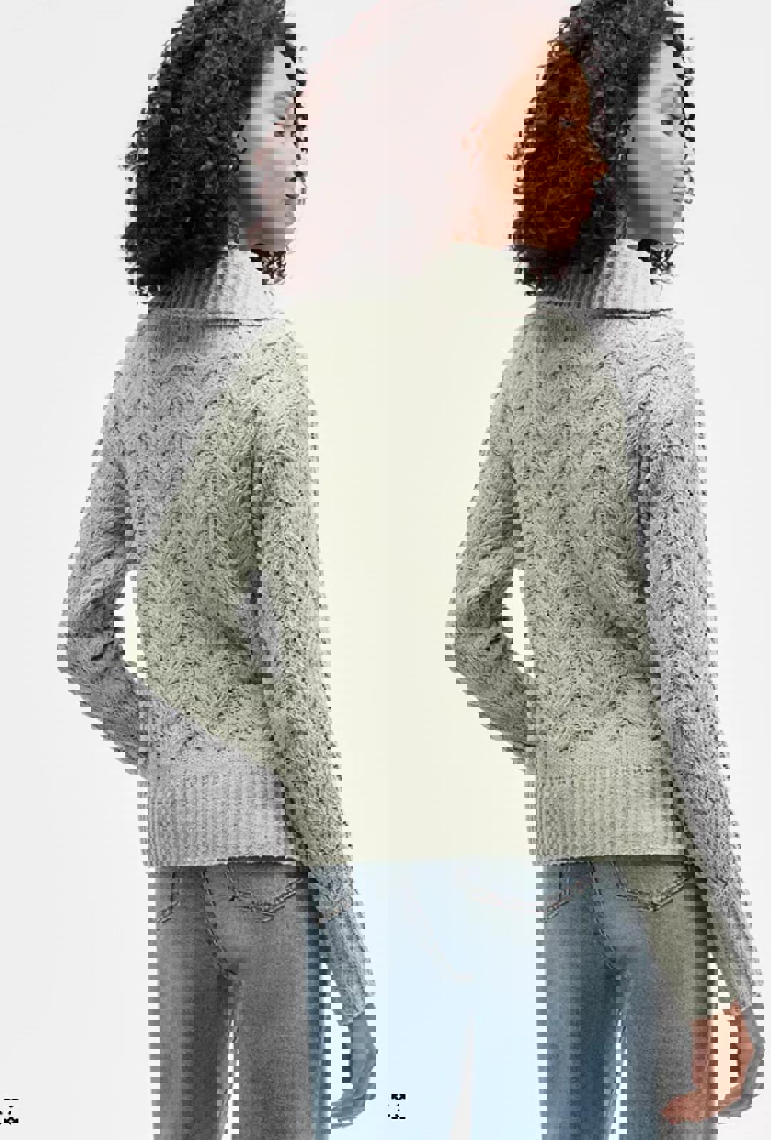 HIPPIE ROSE JUNIORS CABLE-KNIT ZIP-FRONT SWEATER - Size - XL