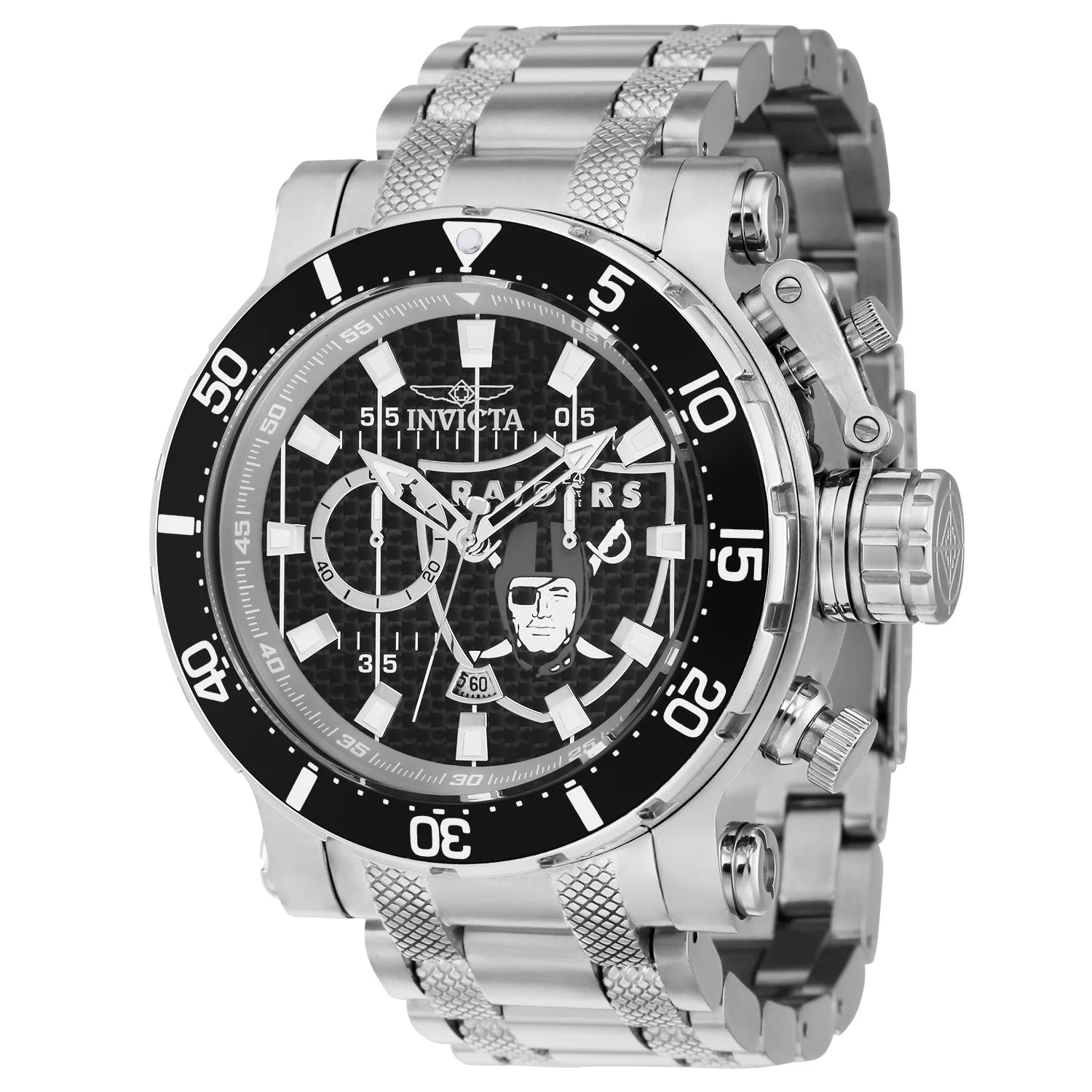 Invicta NFL Quartz Silver, Black Dial Men's Watch 52 mm 41610