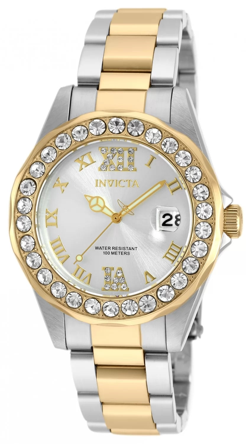 Invicta Pro Diver Quartz Silver Dial Lady Watch 38 mm 20215