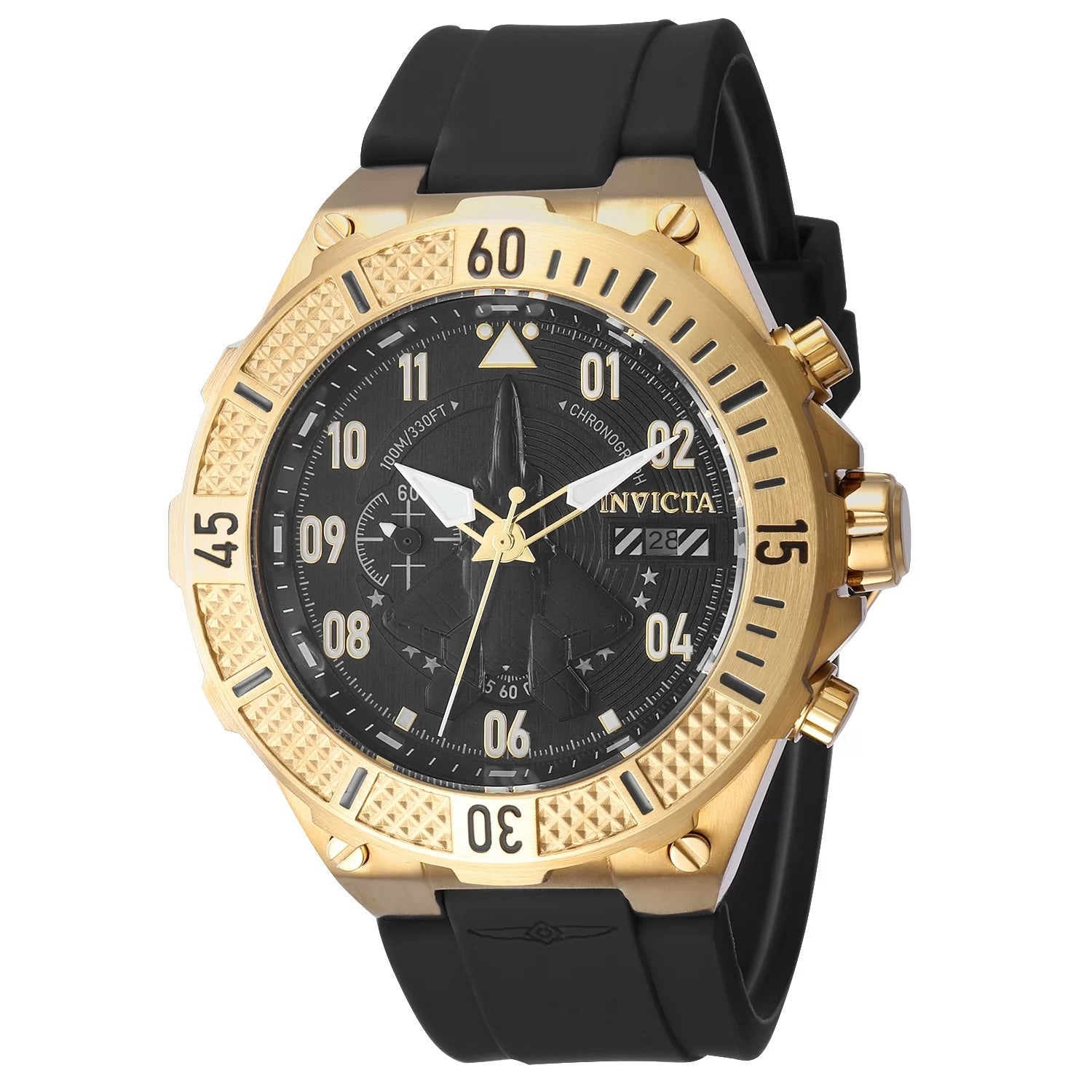 Invicta Aviator Quartz Black Dial Men's Watch 50 mm 39889