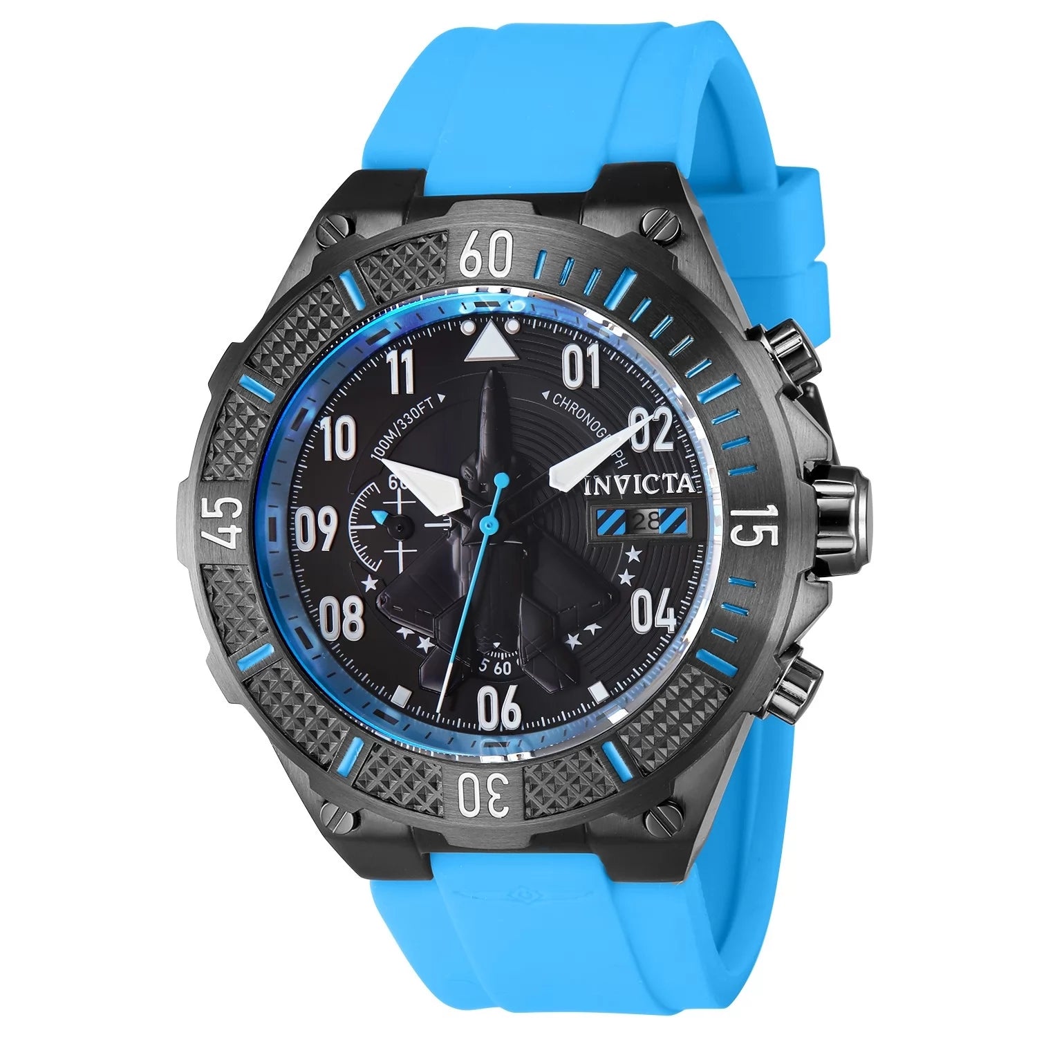 Invicta Aviator Quartz Black Dial Men's Watch 50 mm 39898