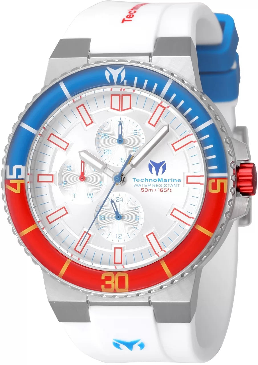 TechnoMarine Racing Legends Quartz Silver, White Dial Men's Watch 43 mm TM-525037