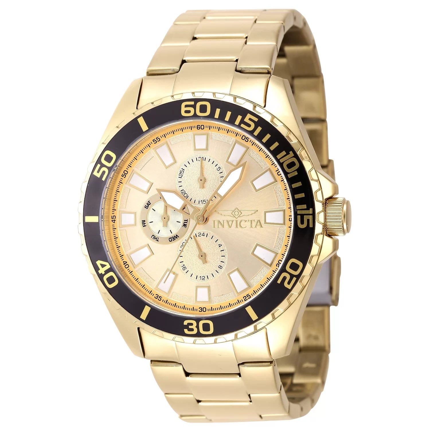 Invicta Pro Diver Quartz Gold Dial Men's Watch 46 mm 47577