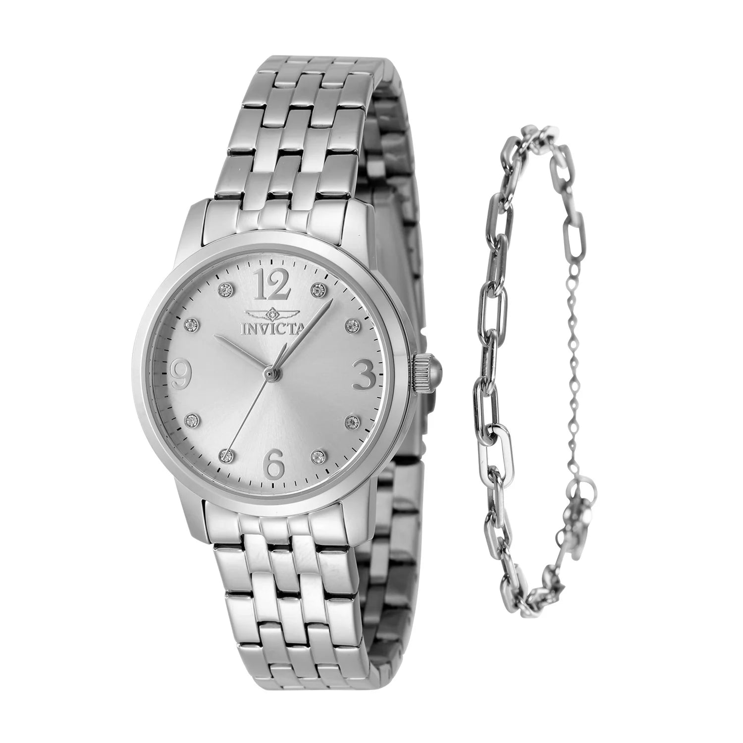 Invicta Angel Quartz Silver Dial Lady Watch 32 mm 48255