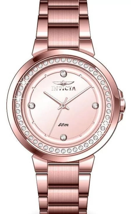 Invicta Angel Quartz Rose Gold Dial Lady Watch 33 mm 50167