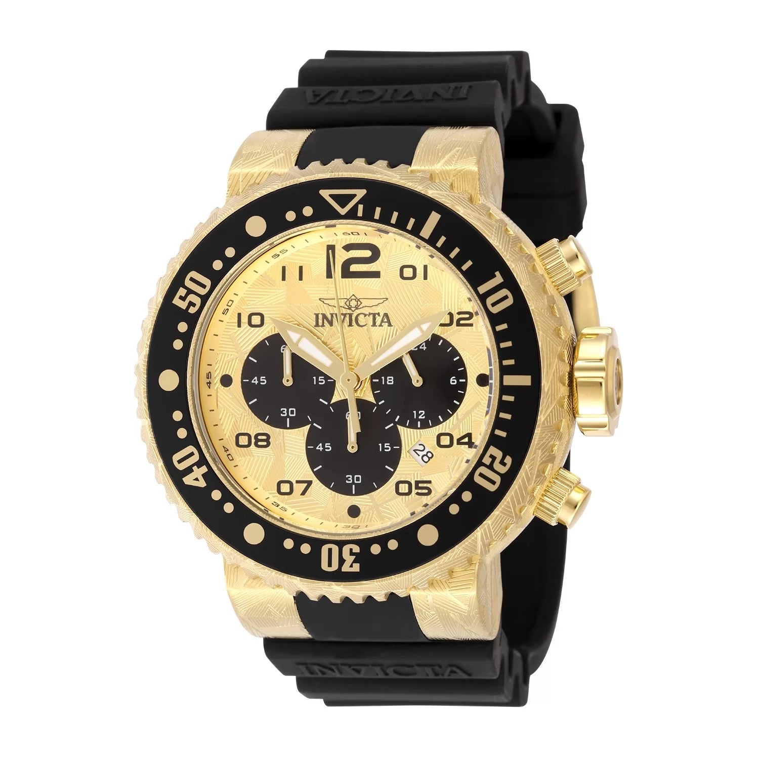 Invicta Pro Diver Quartz Gold Dial Men's Watch 52 mm 48618