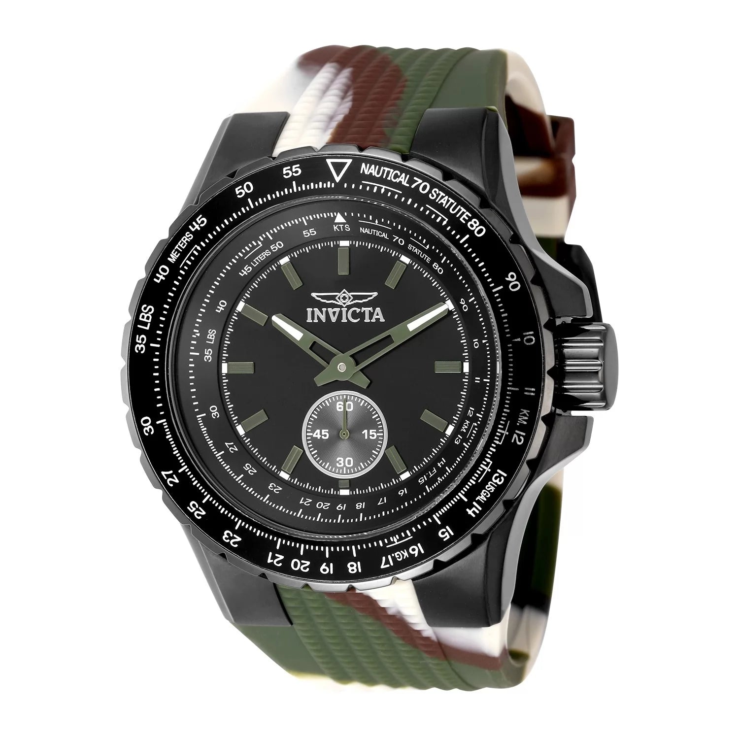 Invicta Aviator Quartz Black Dial Men's Watch 50 mm 49320