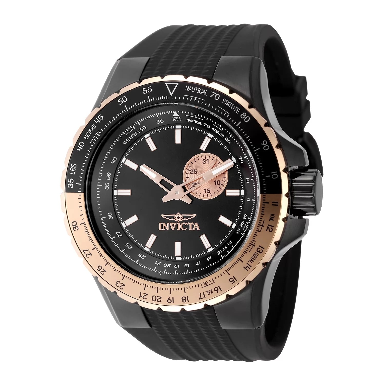 Invicta Aviator Quartz Black Dial Men's Watch 50 mm 49725