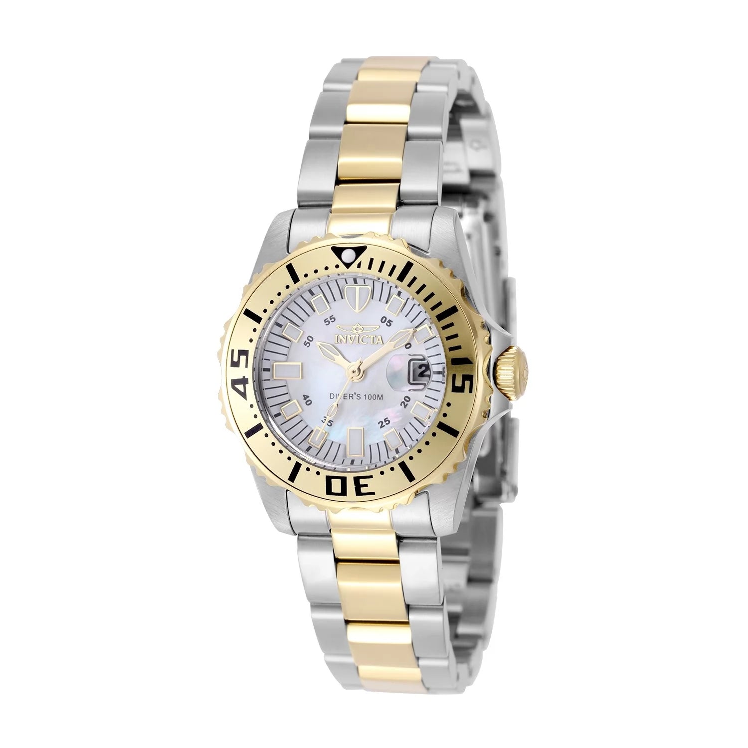 Invicta Pro Diver Quartz White Dial Lady Watch 30 mm 6895