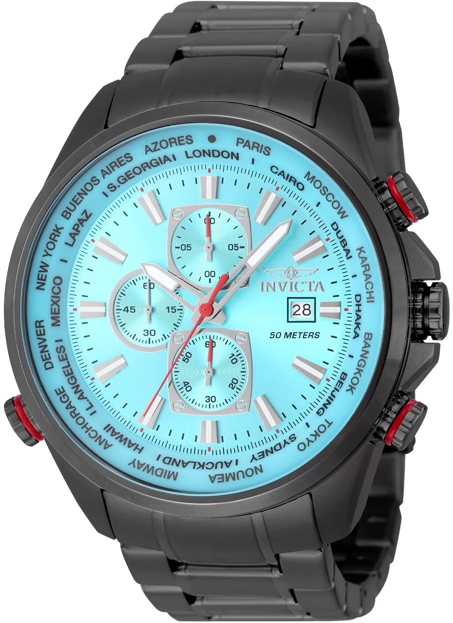 Invicta Aviator Quartz Tiffany Blue Dial Men's Watch 50 mm 50498