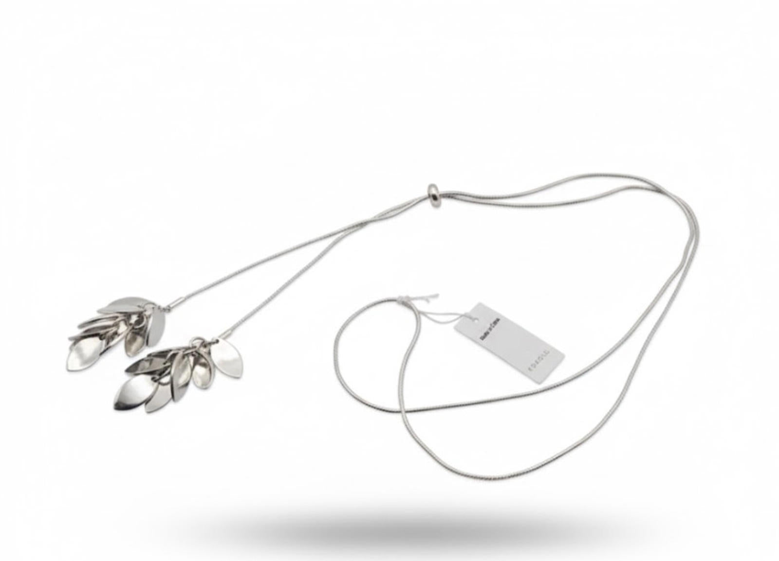 Romolo 36" Lariat Style Silver-tone Fashion Necklace With Slide Adjustment - NWT