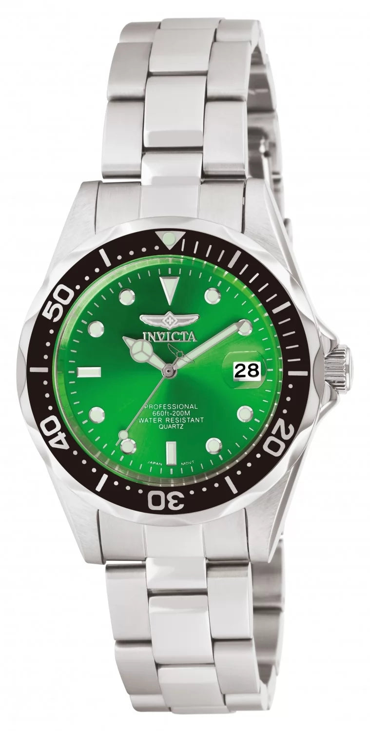 Invicta Pro Diver Quartz Green Dial Men's Watch 37 mm 10667