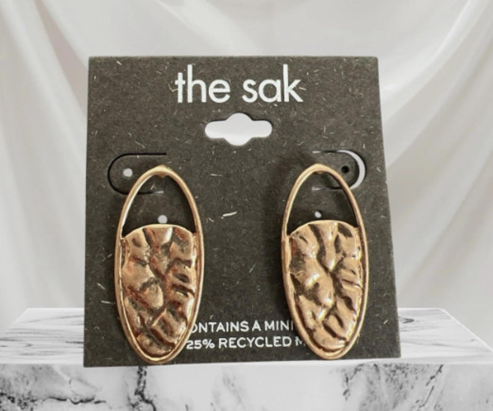 the sak Gold Hammered Earrings 1.5" - NWT