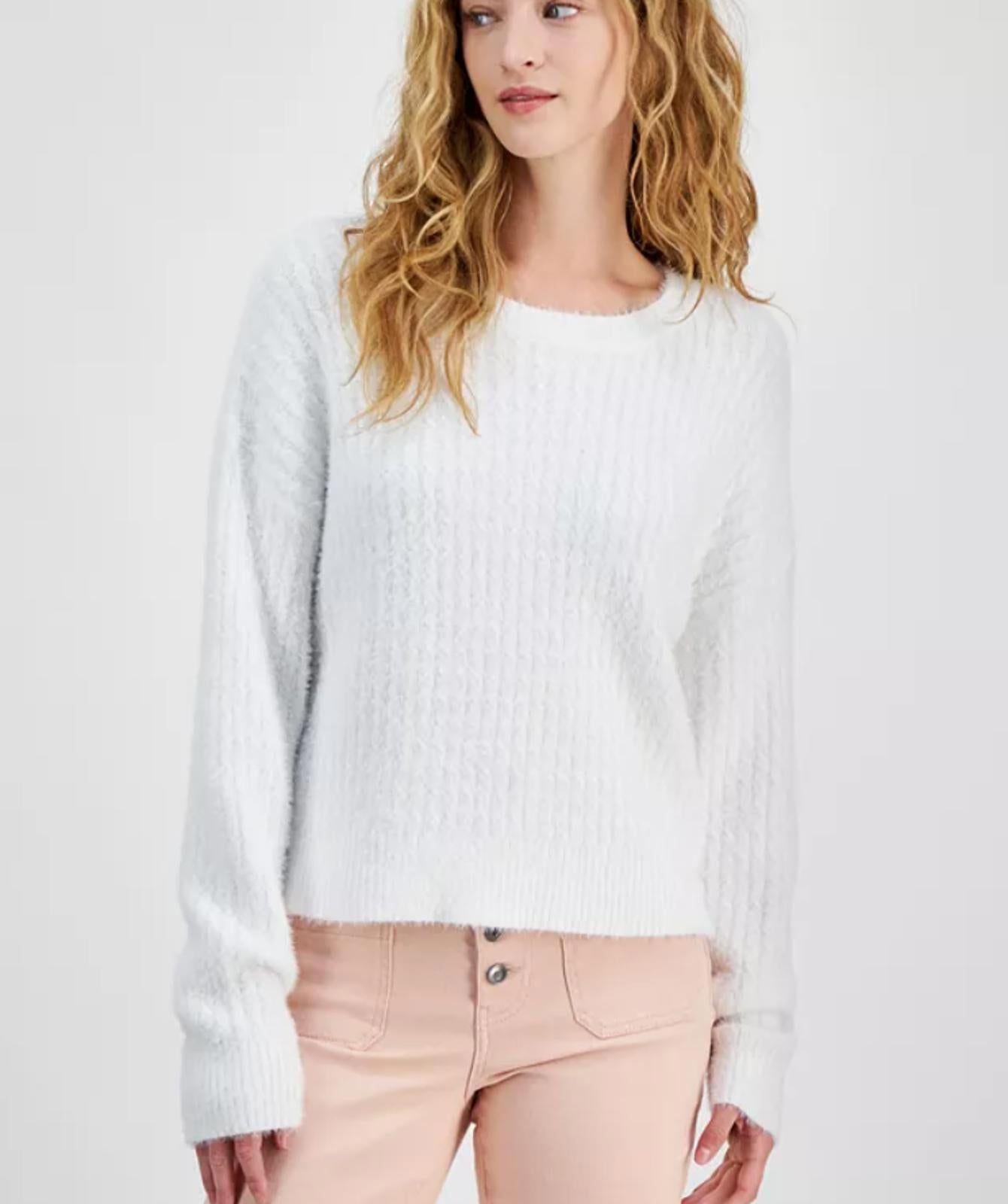 HIPPIE ROSE JUNIORS DROP-SHOULDER CREWNECK LT HEATHER Size - Small