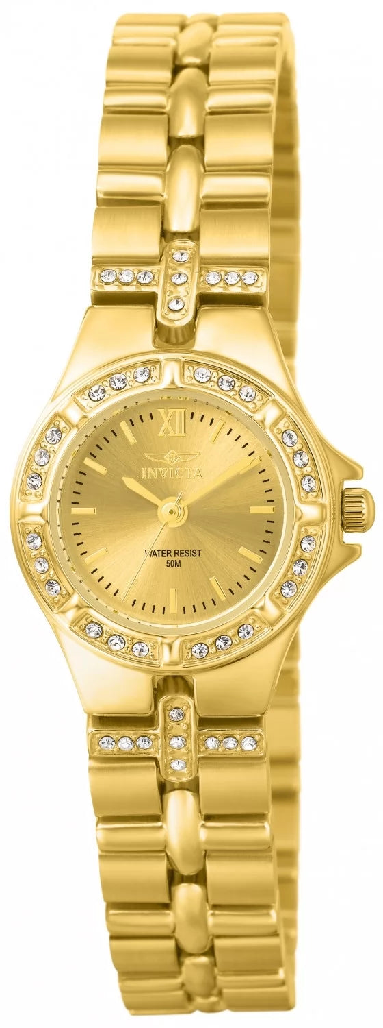 Invicta Wildflower Quartz Gold Dial Lady Watch 21 mm 0134