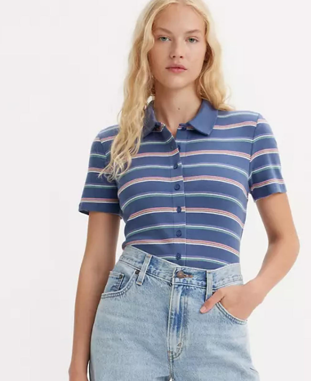 LEVIS WOMENS SUKI COTTON LAURA STRIPE Top Size - Small