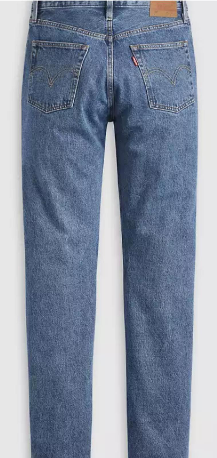 LEVIS WOMENS 501 ORIGINAL-FIT STRAIGHT SHINE THEO - Medium Blue - Size 26"