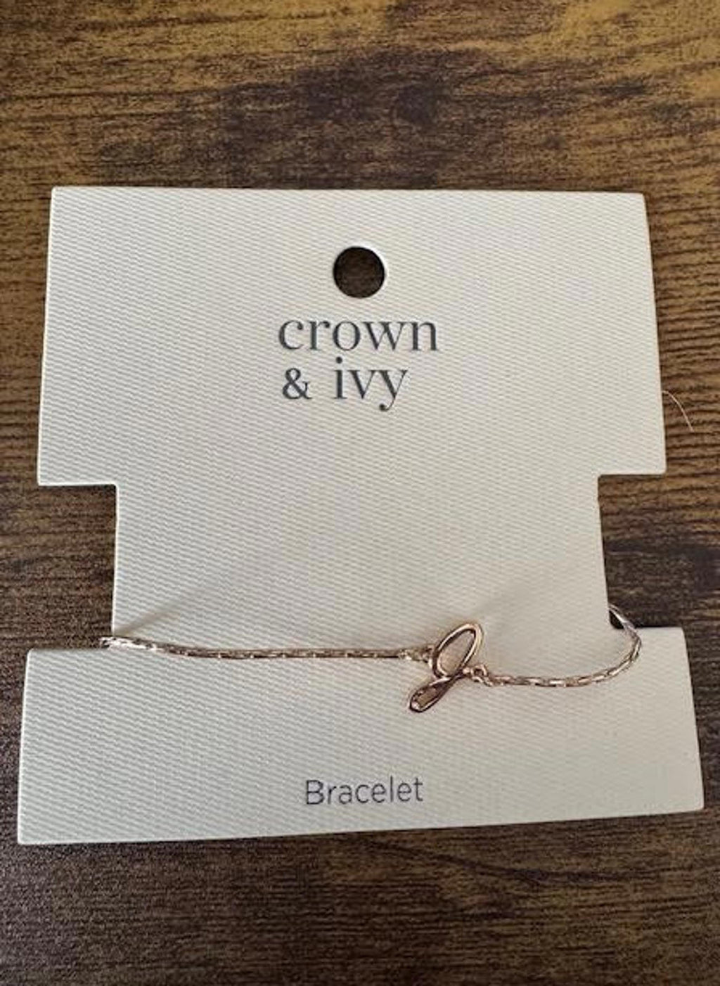 Crown & Ivy Gold Tone Letter “J” Bracelet