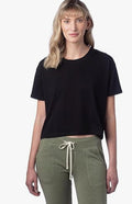 ALTERNATIVE APPAREL WOMENS GO-TO HEADLINER CROPPED TSHIRT BLACK - Size - Medium