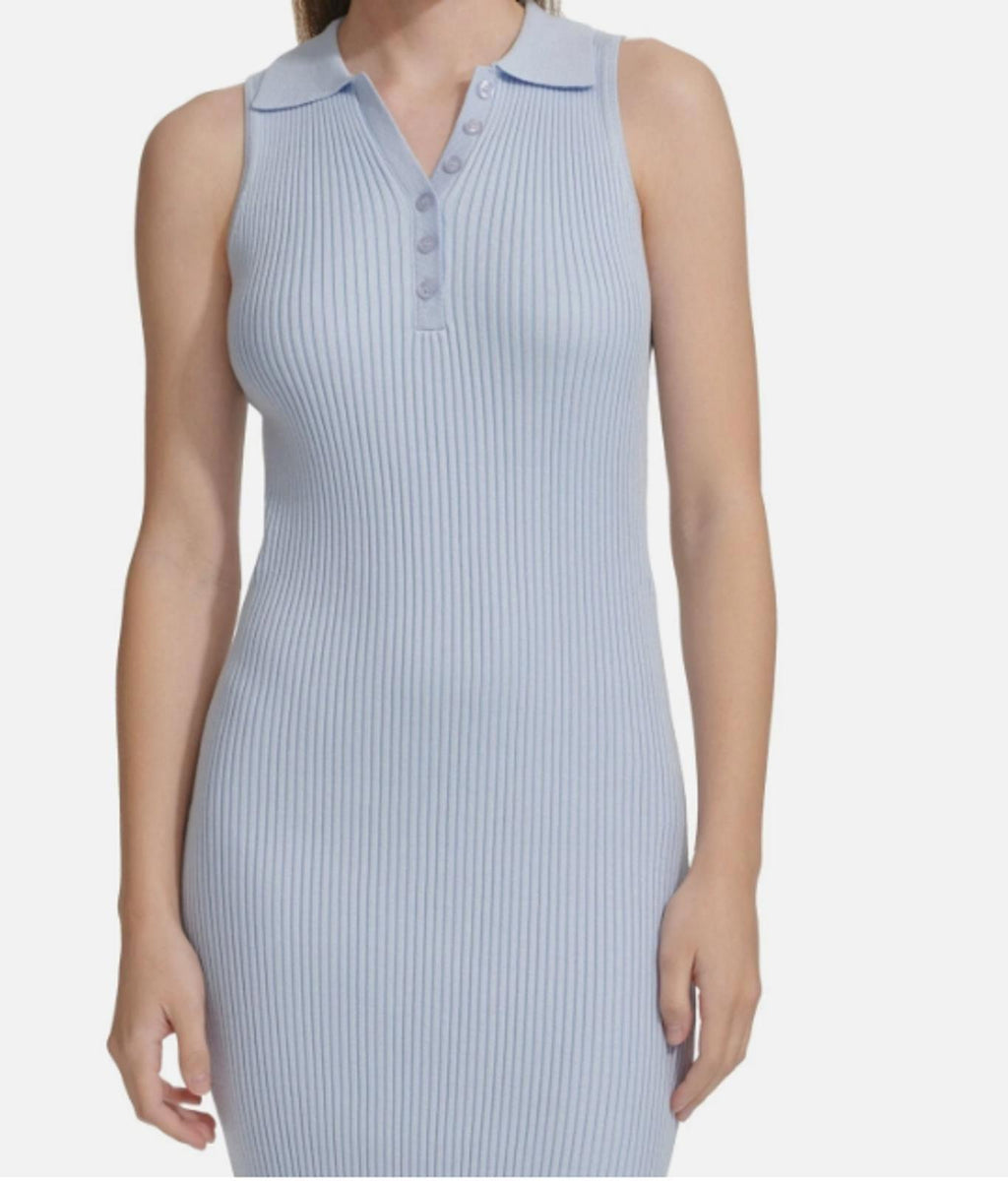 Calvin Klein Women's Sleeveless Ribbed Polo Dress - Size XL