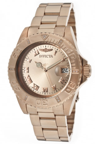 Invicta Watch INVICTA MEN'S 12821 PRO DIVER QUARTZ 3 HAND ROSE GOLD DIAL WATCH