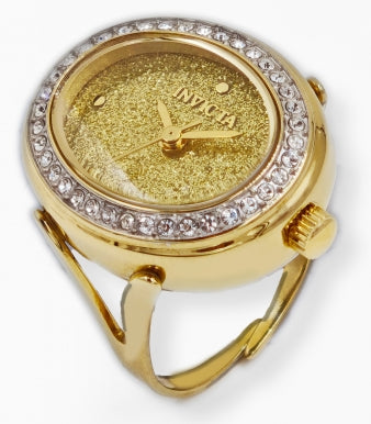 Invicta Watch INVICTA WOMEN'S 49598 MINI QUARTZ GOLD DIAL RING WATCH