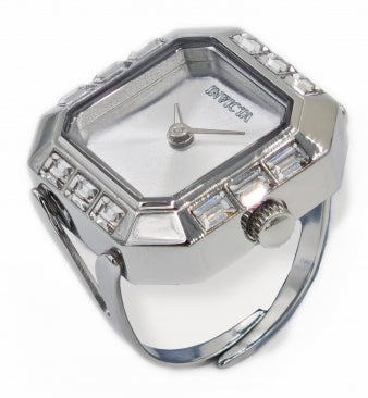 Invicta Watch INVICTA WOMEN'S 49580 MINI QUARTZ 2 HAND SILVER DIAL RING WATCH