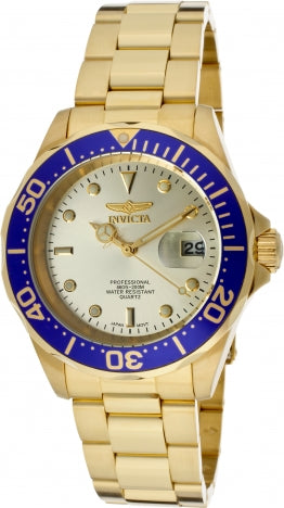 Invicta Watch INVICTA MEN'S 14124 PRO DIVER QUARTZ 3 HAND GOLD DIAL WATCH