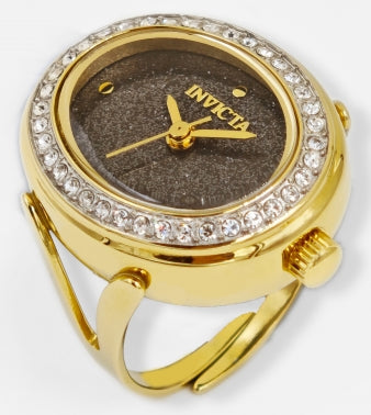 Invicta Watch INVICTA WOMEN'S 49601 MINI QUARTZ 2 HAND BLACK DIAL RING WATCH
