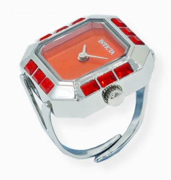 Invicta Watch INVICTA WOMEN'S 49582 MINI QUARTZ 2 HAND RED DIAL RING WATCH